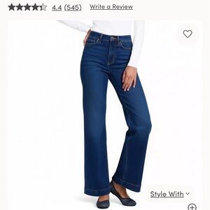 Lands End High-Rise Wide-Leg Jeans in Indigo Blue